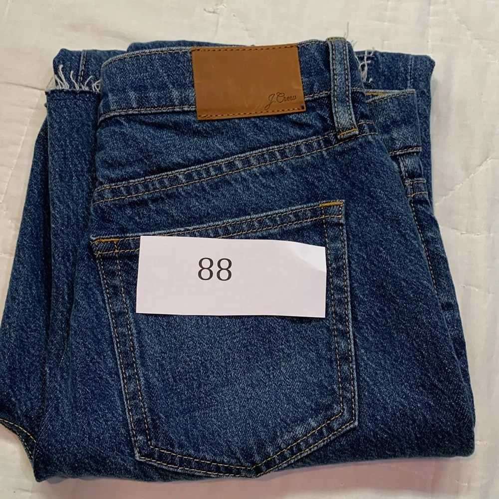 J. Crew Size 26 Full-Length Demi-Boot Jeans | NWT Raw‎ Hem Medium Wash Denim